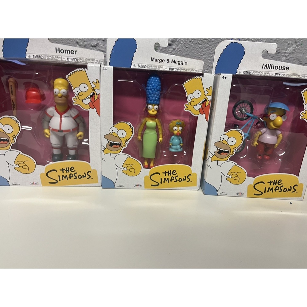 The Simpsons JAKKS Pacific 5in Wave 3 Lot Homer Marge Maggie Milhouse NEW